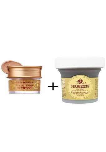 Skinfood Salmon Concealer (2) Krem Yüz Maskesi 10 gr + Black Sugar Çilekli Yüz Bakım Maskesi