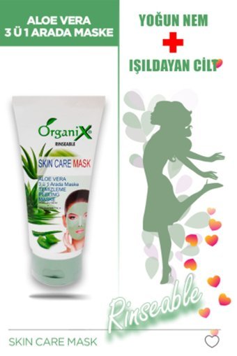 Organix Rinseable Aloe Veralı Nemlendiricili Krem Yüz Maskesi 150 ml
