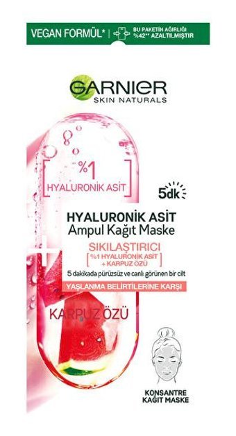 Garnier Tazeleyici Aloe Veralı Nemlendiricili Kağıt Yüz Maskesi 15 gr