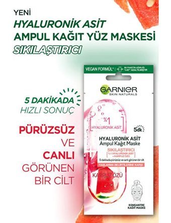 Garnier Tazeleyici Aloe Veralı Nemlendiricili Kağıt Yüz Maskesi 15 gr