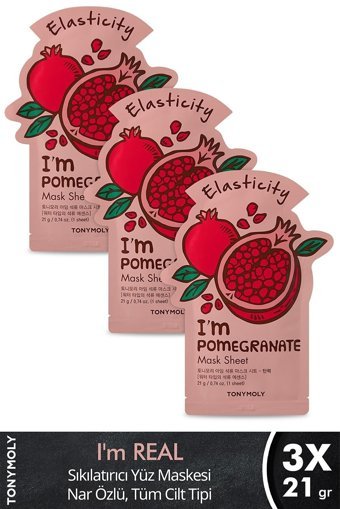 Tonymoly I'M Real Nar Kağıt Yüz Maskesi 3 Adet