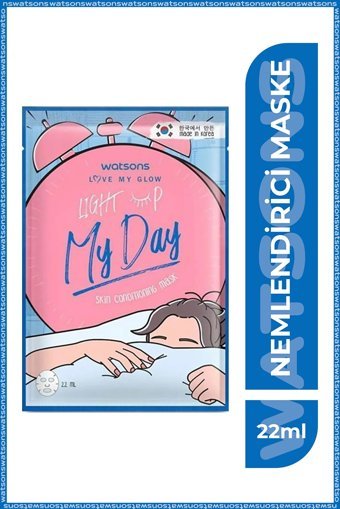 Watsons 7Days Light Up My Day Nemlendiricili Kağıt Yüz Maskesi 22 ml