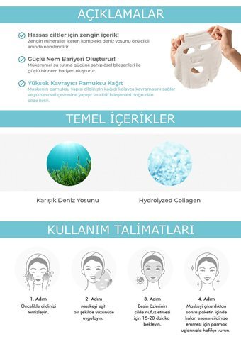Deoproce Color Synergy Blue Nemlendiricili Kağıt Yüz Maskesi 20 gr