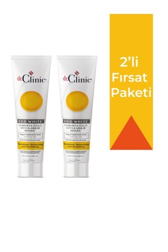 Dr. Clinic Egg White Nemlendiricili Soyulabilir Krem Yüz Maskesi 2x100 ml