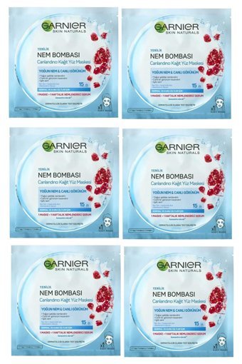 Garnier Canlandırıcı Nemlendiricili Kağıt Yüz Maskesi 6x32 gr