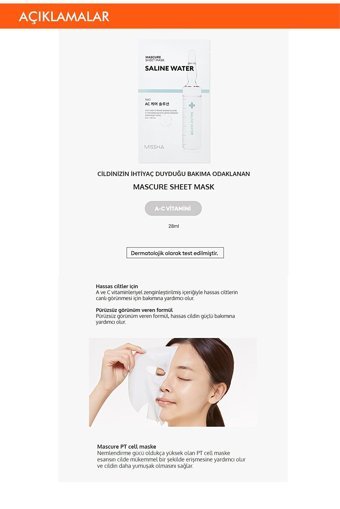 Missha Mascure Nemlendiricili Soyulabilir Kağıt Yüz Maskesi
