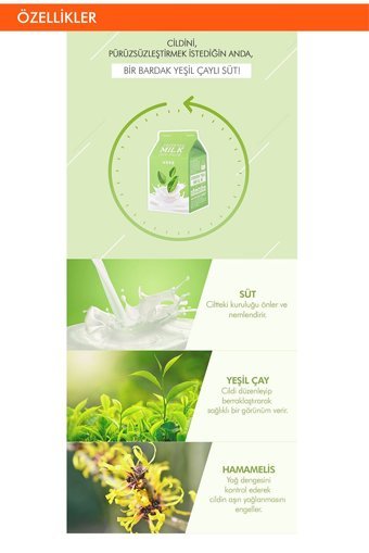 Missha APIEU Green Tea Milk One-Pack Nemlendiricili Soyulabilir Kağıt Yüz Maskesi