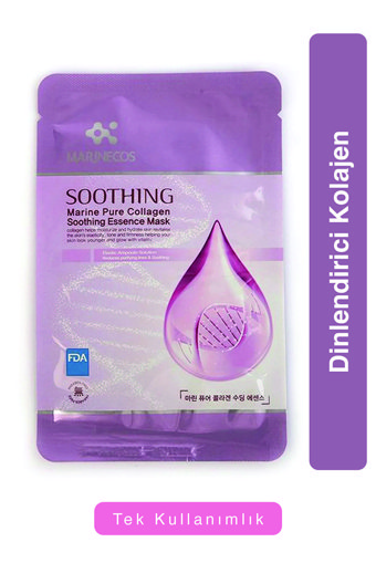 Marınecos Marin Kolajen İçeren Dinlendirici Aloe Veralı Nemlendiricili Kağıt Yüz Maskesi
