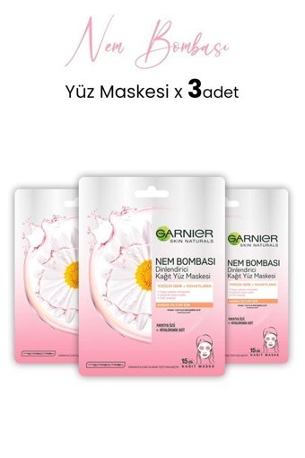 Garnier Dinlendirici Nemlendiricili Kağıt Yüz Maskesi 3x28 gr