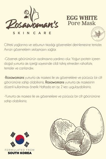 Rosawomans Egg White-Yumurta Pore Killi Krem Yüz Maskesi 2x100 ml