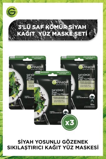 Garnier Saf Kömür Nemlendiricili Kağıt Yüz Maskesi