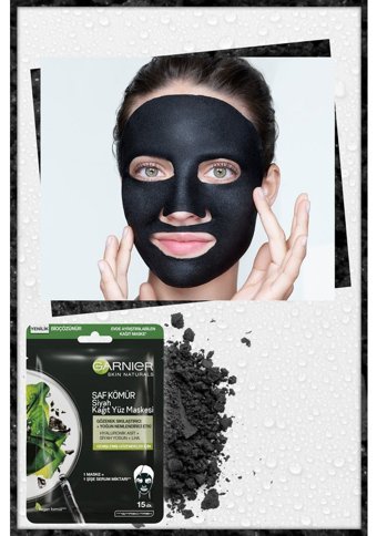 Garnier Skin Naturals Kömürlü Nemlendiricili Kağıt Yüz Maskesi 3 Adet