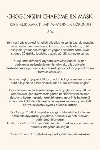Missha Chaeome Jin Nemlendiricili Soyulabilir Kağıt Yüz Maskesi
