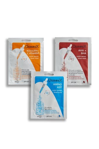 Derminix Nemlendiricili Kağıt Yüz Maskesi 3 Adet