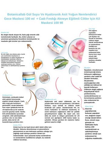 Botanicallab Gül Suyu Ve Hyalüronik Asit Killi Aloe Veralı Nemlendiricili Krem Yüz Maskesi 2x100 ml