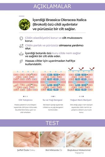 Pekah 13 Bitki Özü İçeren Nemlendiricili Kağıt Yüz Maskesi 25 ml