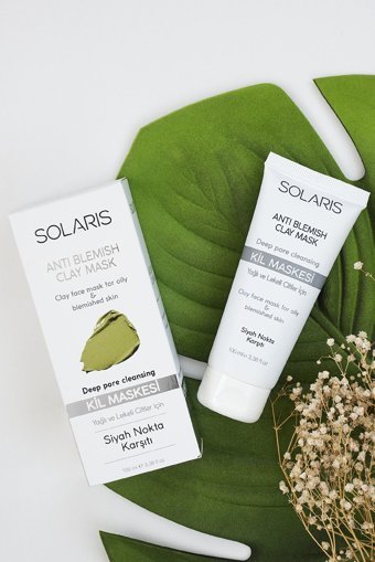 Solaris Yağlı Ve Lekeli Ciltler İçi Killi Nemlendiricili Krem Yüz Maskesi 2x100 ml
