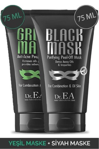 Dr. Ea Laboratories Siyah Maske Nemlendiricili Soyulabilir Jel Yüz Maskesi 2x75 gr