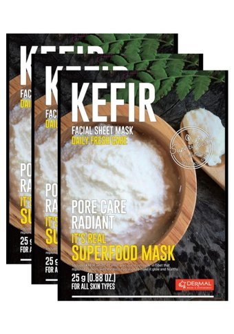 Dermal Kefir Nemlendiricili Kağıt Yüz Maskesi 3x25 gr