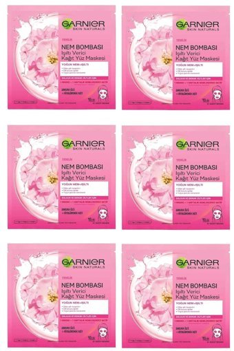 Garnier Sakura Özü Nemlendiricili Kağıt Yüz Maskesi 6 Adet