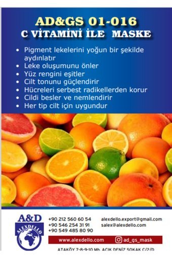 Alexdello C Vitaminli Toz Yüz Maskesi 30 gr