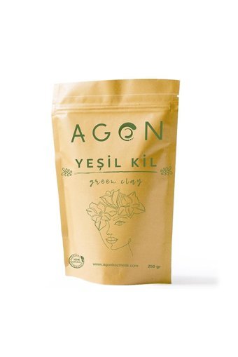 Agon Yeşil Killi Toz Yüz Maskesi 250 gr + Kabak Lifli Yüz Peeling Diski