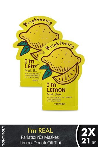Tonymoly I'M Real Limon Nemlendiricili Kağıt Yüz Maskesi 2 Adet