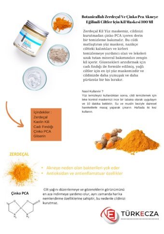 Botanical Lab Zerdeçal Leke Kontrolü Killi Krem Yüz Maskesi 2x100 ml
