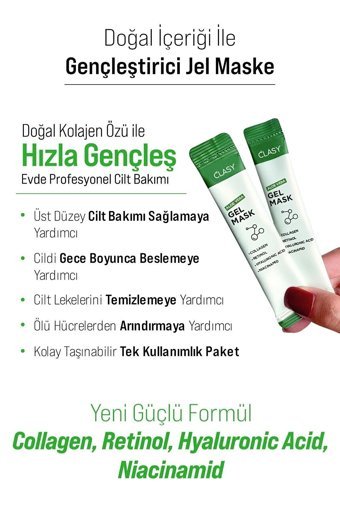 Clasy Care Jel Mask Aloe Veralı Nemlendiricili Jel Yüz Maskesi