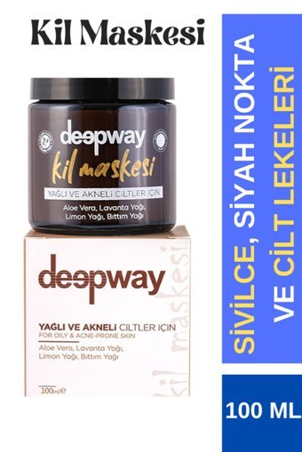 Deep Way Yağlı Ve Akneli Ciltler Için Killi Nemlendiricili Krem Yüz Maskesi 100 ml