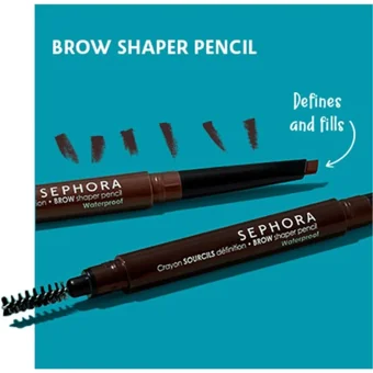 Sephora Brow Shaper Asansörlü Çift Taraflı Fırçalı İnce Uçlu Suya Dayanıklı Kaş Kalemi Sarı