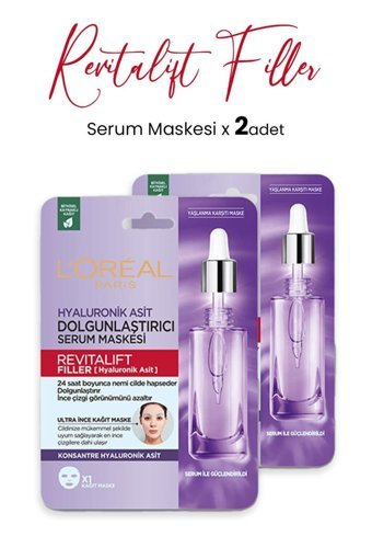 L'Oreal Paris Revitalift Filler Nemlendiricili Kağıt Yüz Maskesi 2x28gr