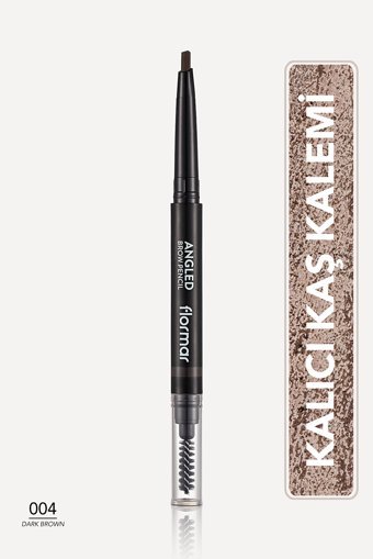 Flormar Angled Asansörlü Çift Taraflı Fırçalı İnce Uçlu Suya Dayanıklı Kaş Kalemi Kahverengi