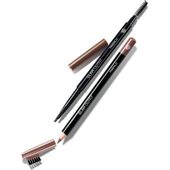 Faberlic Glam Team Asansörlü Çift Taraflı Fırçalı İnce Uçlu Kaş Kalemi Sıcak Kahverengi