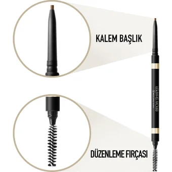 Max Factor Brow Shaper Blonde 10 Asansörlü Çift Taraflı Fırçalı İnce Uçlu Suya Dayanıklı Kaş Kalemi Sarı