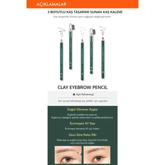 Missha Eyebrow Pencil Fırçalı Kalın Uçlu Suya Dayanıklı Kaş Kalemi Açık Kahverengi