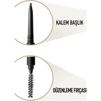 Max Factor Brow Shaper Asansörlü Çift Taraflı Fırçalı İnce Uçlu Kaş Kalemi Kahverengi