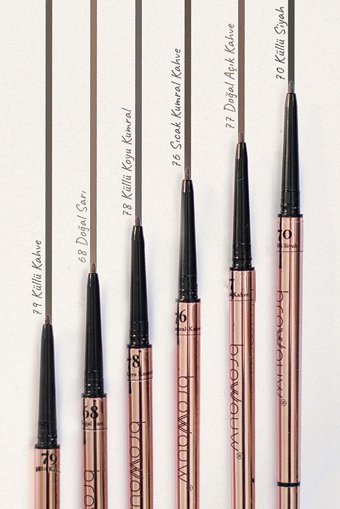 Browwauw Crayon Asansörlü Çift Taraflı Fırçalı İnce Uçlu Kaş Kalemi Siyah