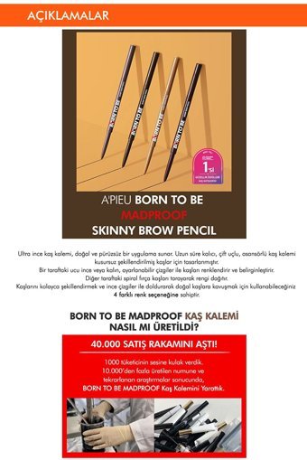 Missha Madproof Skinny Brow Pencil 03 Natura Brown Asansörlü Çift Taraflı Fırçalı İnce Uçlu Suya Dayanıklı Kaş Kalemi Kahverengi