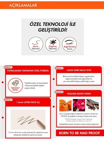 Missha Madproof Skinny Brow Pencil 03 Natura Brown Asansörlü Çift Taraflı Fırçalı İnce Uçlu Suya Dayanıklı Kaş Kalemi Kahverengi