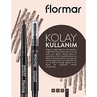 Flormar No:04 Asansörlü Çift Taraflı Fırçalı Kalın Uçlu Suya Dayanıklı Kaş Kalemi Koyu Kahverengi