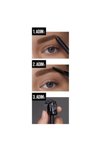 Maybelline New York No:07 Asansörlü Çift Taraflı Fırçalı Kalın Uçlu Kaş Kalemi Koyu Kahverengi