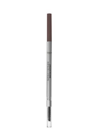 L'Oreal Paris No:104 Asansörlü Çift Taraflı Fırçalı İnce Uçlu Suya Dayanıklı Kaş Kalemi Kahverengi