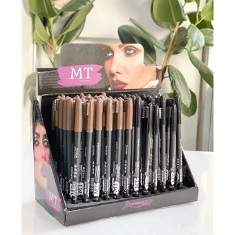 Mt Cosmetic No:02 Fırçalı İnce Uçlu Suya Dayanıklı Kaş Kalemi Siyah