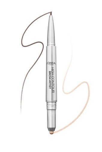 L'Oreal Paris Aydınlatıcı 108 Warm Brunett Asansörlü Çift Taraflı İnce Uçlu Suya Dayanıklı Kaş Kalemi Kahverengi
