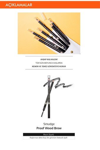 Missha Smudge Proof Wood Brow Çift Taraflı Fırçalı Kalın Uçlu Suya Dayanıklı Kaş Kalemi Siyah