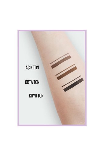 Maybelline New York 01 Açık Ton Asansörlü Çift Taraflı Kalın Uçlu Kaş Kalemi Kahverengi