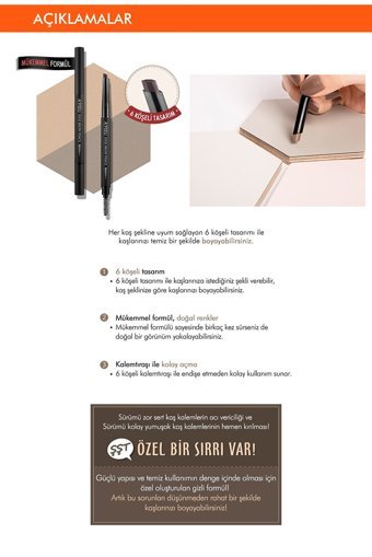 Missha A'Pıeu Edge Brow Pencil Light Brown Asansörlü Çift Taraflı Fırçalı İnce Uçlu Kaş Kalemi Açık Kahverengi