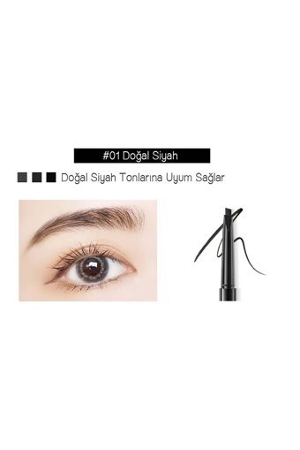 Zozu Images Serisi Asansörlü Çift Taraflı Fırçalı İnce Uçlu Suya Dayanıklı Kaş Kalemi Siyah
