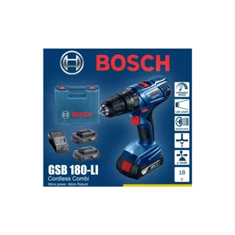 Bosch GSB 180-Li 18 V 2 Ah Kömürsüz Darbeli Akülü Vidalama Makinesi